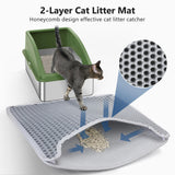 Stainless Steel Cat Litter Box, Extra Large Litter Boxes for Big Cats, XL Metal Cat Litter Box with Lid, Anti-Urine Leakage, Non-Sticky, Include Cat Mat and Litter Scoop