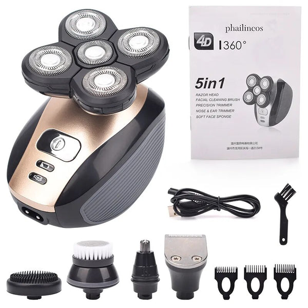 Haosens Trim Pod 3.0 The Ultimate Shaver For Women & Men, 5 In 1 Grooming Kit - Rechargeable Wet/Dry Use Electric Razor Head & Body Hair Shavers